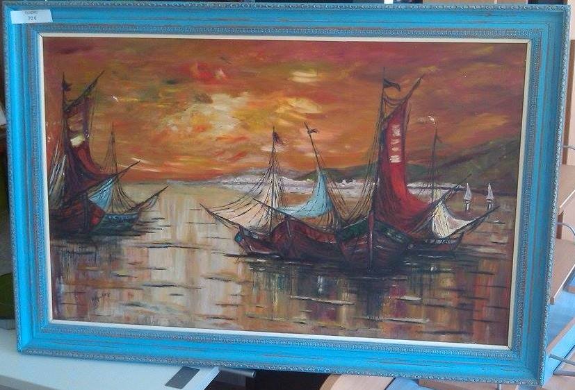 Cuadro barcos veleros 130x88cm