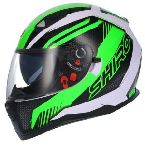 Casco integral Shiro SH-881 Motegi II. Negro - Verde. Incluye gafas.