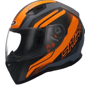 Casco integral Shiro SH-881 Motegi II. Negro - Naranja. Incluye gafas