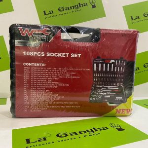 Maletín de herramientas 108 piezas WürzBurg con carraca y vasos.