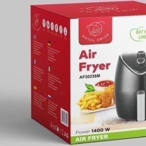 Freidora de Aire Sin Aceite Royal Swiss Air Flyer AF20335M 3,5 Litros 1400W. Color Negro.