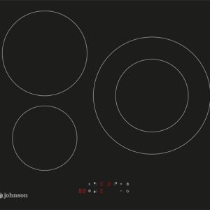 Placa de Inducción Jhonson Cristal Negro JFI293D 3 Zonas Vitrocerámica . Producto Nuevo