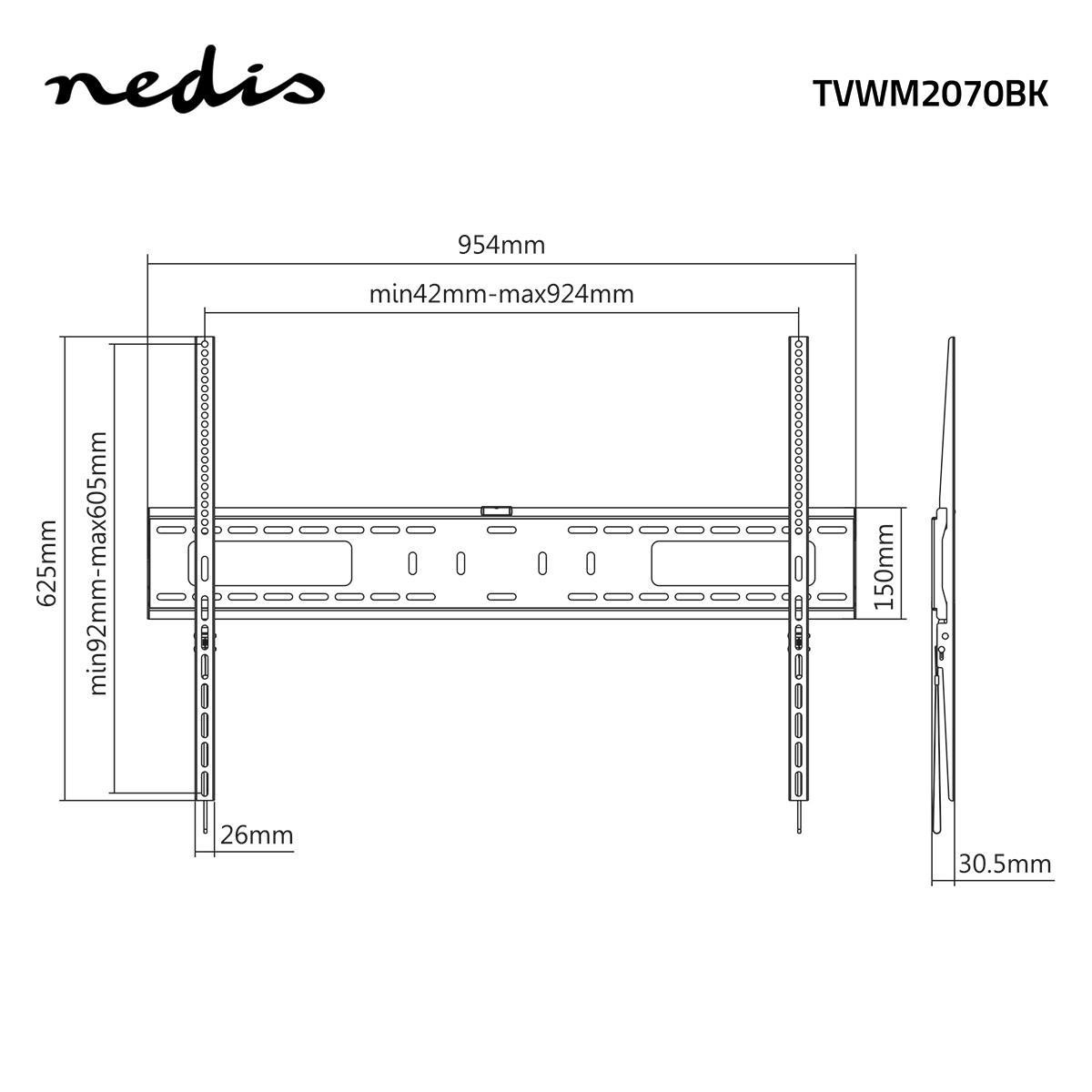 Soporte Pared Televisión Nedis TVWM2070BK 60 a 100 Pulgadas. Producto Nuevo