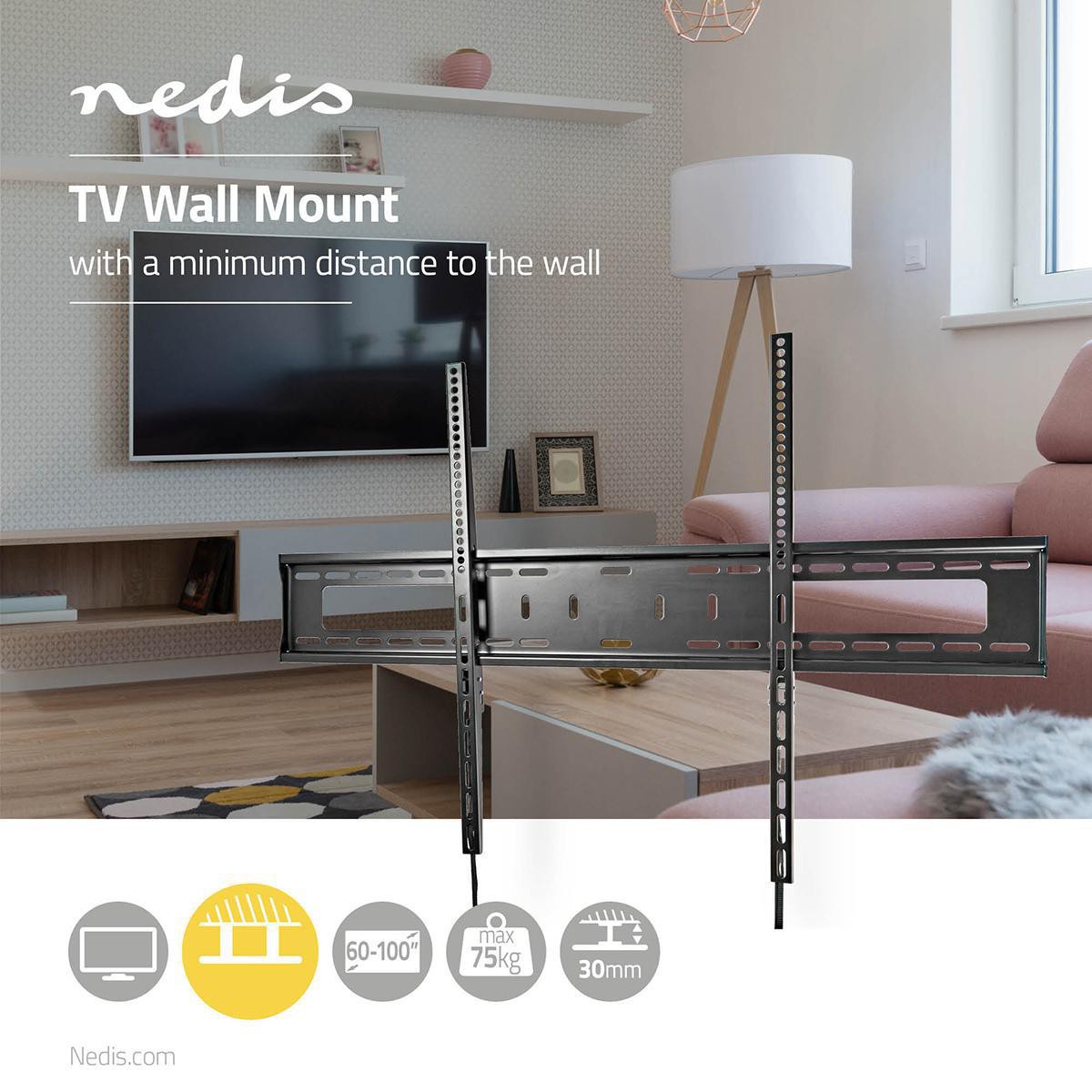 Soporte Pared Televisión Nedis TVWM2070BK 60 a 100 Pulgadas. Producto Nuevo