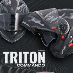 Casco Modular Shiro Triton SH-508 Commando Gris Mate. Producto Nuevo