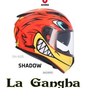 Casco Shiro Integral SH-605 Bad Bird Woodpecker Red Shine. Producto Nuevo