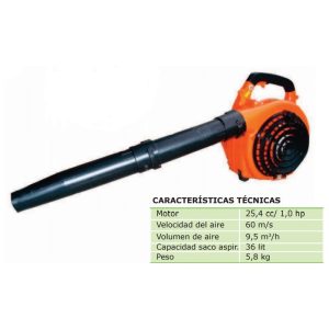 Soplador - Aspirador 3 en 1 Stanwerk EBV260A. Motor 26cc. Velocidad del aire de hasta 430 csm. 200 mph. Producto Nuevo